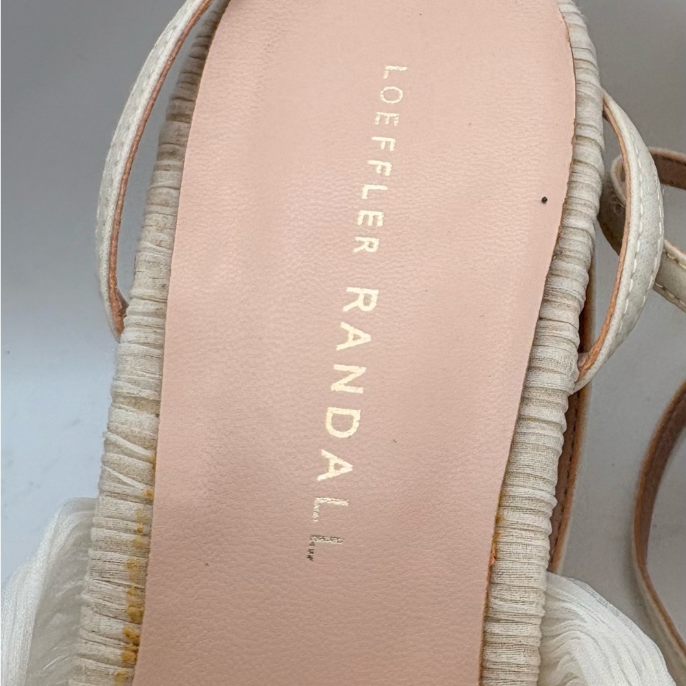 Loeffler Randall Women's Ivory Pleated Bow Slip-On Block Sandals Size 7.5B - Picture 3 of 4